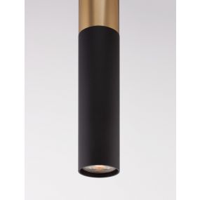 Nova Luce Pogno - hanglamp - Ø 5,6 x 150 cm - goud en zwart