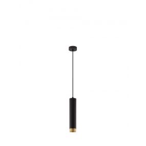 Nova Luce Pogno - hanglamp - Ø 5,9 x 150 cm - zwart en goud