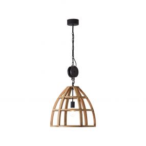Brilliant Matrix Wood - hanglamp - Ø 47 x 162 cm - antiek hout
