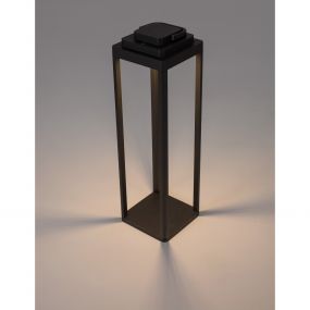 Nova Luce Figi - draagbare vloerlamp met USB-poort - 50 cm - 2W dimbare LED incl. - IP65 - antraciet