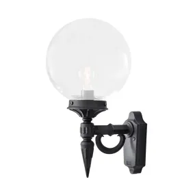 Konstsmide Orion - buiten wandlamp - 25 x 34 x 44 cm - IP23 - zwart en transparant