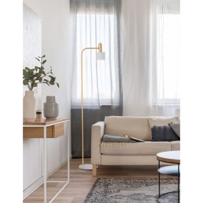 Nova Luce Paz - staanlamp - 165 cm - goud en wit