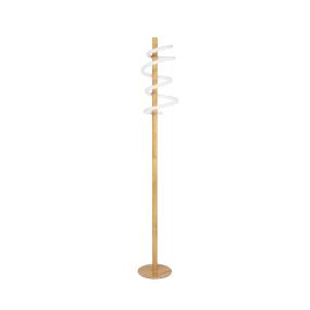 Nova Luce Mirco - staanlamp - 140 cm - 18W LED incl. - houtkleur en wit
