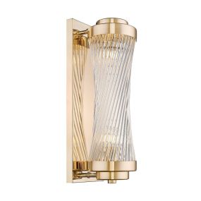 Zumaline Sergio - wandverlichting - 40 x 13 x 15 cm - glanzend messing