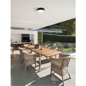 Nova Luce Judi - plafondlamp - Ø 22 x 6 cm - 20W LED incl. - IP65 - zwart