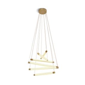 ONE Light Light Bars - hanglamp - Ø 63,5 x 150 cm - 65W LED incl. - geborsteld messing