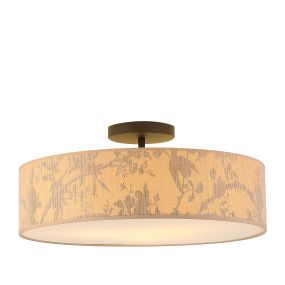 Searchlight Isla - plafondlamp - Ø 55 x 15 cm - bruin en zwart