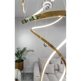 Maxlight Ritz - hanglamp - Ø 60 x 300 cm - 100W LED incl. - goud