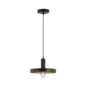 Nova Luce Garni - hanglamp - Ø 25 x 120 cm - zwart en goud