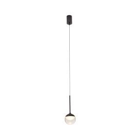 Maxlight Zoom - hanglamp - Ø 10 x 200 cm - 6W LED incl. - IP44 - zwart
