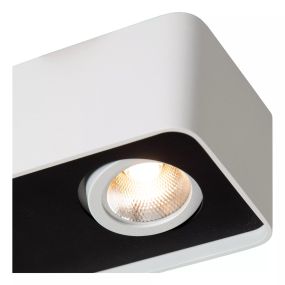 Lucide Angular - plafondspot - 13 x 7 x 5 cm - 6W dimbare LED incl. - wit met zwart