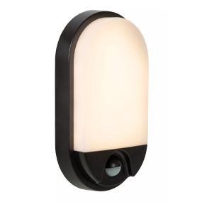 Lucide Hups IR - buiten wandlamp met sensor - 11,9 x 4,5 x 21,2 cm - 10W LED incl. - IP54 - zwart