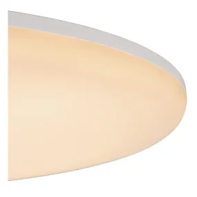 Lucide Olson - plafondlamp - Ø 29 x 4,5 cm - 24W dimbare LED incl. - IP54 - opaal en wit