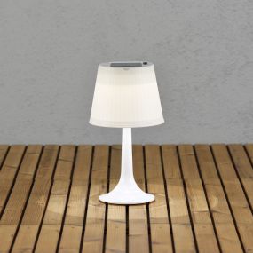 Konstsmide Assisi Solar - tafellamp op zonne-energie - 19 x 36 x 19 cm - 0,5W LED incl. - IP44 - wit