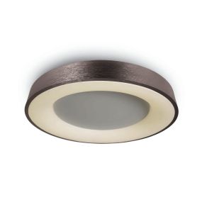ONE Light Decorative Plafo - plafondverlichting - Ø 60 x 8,7 cm - 50W LED incl. - geborsteld bruin