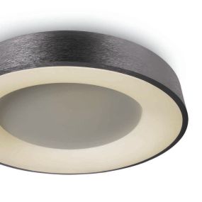 ONE Light Decorative Plafo - plafondverlichting - Ø 48 x 8,7 cm - 40W LED incl. - geborsteld antraciet