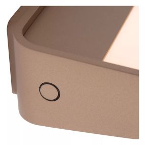 Lucide Silvi - oplaadbare wandlamp - 13 x 13,5 x 5 cm - 3,7W dimbare LED incl. - roest bruin