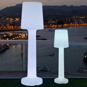 New Garden Carmen 110 - oplaadbare vloerlamp met zonnepaneel - Ø 31 x 110 cm - 12W dimbare LED incl. - IP54 - wit