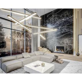 Maxlight Trio - hanglamp - 10 x 3,6 x 150 cm - 3 x 12W dimbare LED incl. - zwart