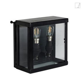 Authentage Vitrine Petite 2L - buitenwandverlichting 2L - 15 x 7,5 x 15 cm - IP43 - brons
