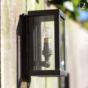 Authentage Vitrine Petite 1L - buitenwandverlichting - 7,5 x 7,5 x 15 cm - IP43 - brons