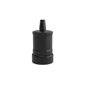 Calex - E27-fitting met cilindervormige kabelhouder - Ø 4,7 x 7,2 cm - mat zwart