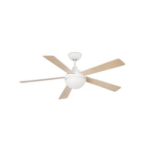 Faro Izaro - plafondventilator met licht en afstandsbediening - Ø 130 cm - 15W LED incl. - wit en lichtbruin