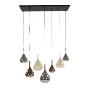 Vico Wings Mix Glass - hanglamp - 120 x 40 x 150 cm - zwart