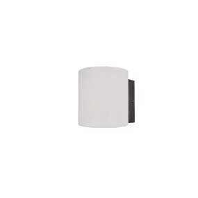 Konstsmide Foggia - buiten wandlamp - 14 x 17,5  x 15 cm - 10W LED incl. - IP54 - antraciet en opaal