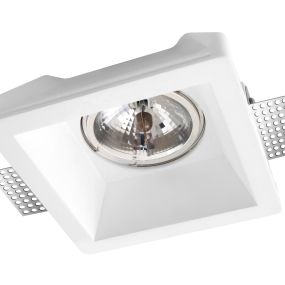 Nova Luce Vitale - inbouwspot - 200 x 200 mm, 205 x 205 mm inbouwmaat - wit gips