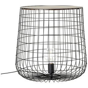 Brilliant Priam - vloerlamp / tafeltje - Ø 50 x 48 cm - hout