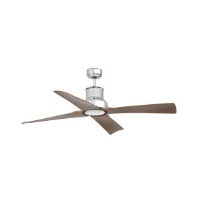 Faro Winche - plafondventilator met afstandsbediening - slimme ventilator - Ø 127 cm - IP44 - chroom en bruin