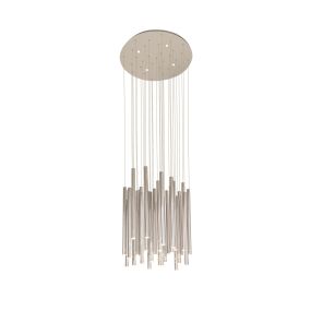 Maxlight Organic - hanglamp - Ø 62 x 190 cm - 33 x 1W + 4 x 3W dimbare LED incl. - chroom