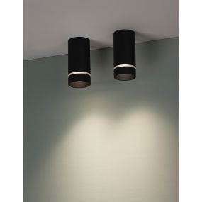 Nova Luce Esca - opbouwspot - Ø 6 x 12,5 cm - zandzwart