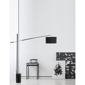 Nova Luce Traccia - staanlamp - 165 cm - zwart