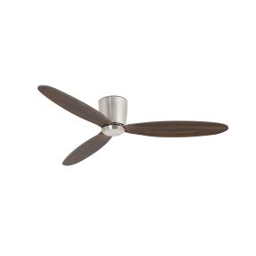 Faro Nias - plafondventilator met afstandsbediening - Ø 132 cm -  satijn nikkel en bruin