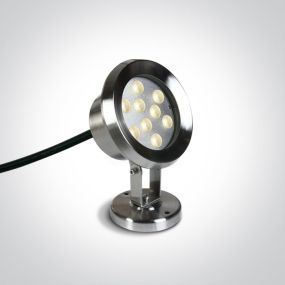 ONE Light LED Underwater Range - onderwater LED-spot - Ø 14,3 x 21 cm - 9 x 1W dimbare LED incl. - IP68 - chroom - warm witte lichtkleur