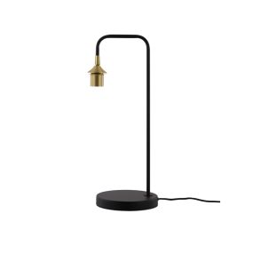 Artdelight Djano - tafellamp - 20 x 17,5 x 57cm - zwart met goud