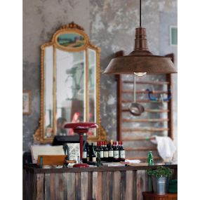 Nova Luce Osteria - hanglamp - Ø 46 x 115 cm - roest staal