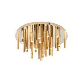 Maxlight Organic - plafondverlichting - Ø 60 x 34 cm - 33 x 1W dimbare LED incl. - goud