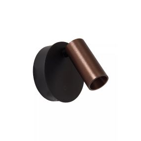 Lucide Toni - oplaadbare wandlamp - Ø 8,1 x 12,4 cm - 2W dimbare LED incl. - koffie