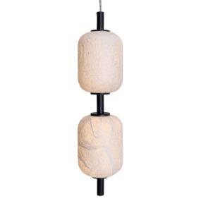 Maxlight Elena - hanglamp - Ø 12 x 220 cm - 8W dimbare LED incl. - zwart en wit