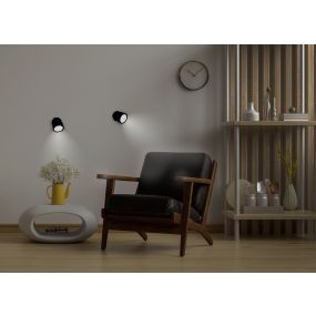 New Garden Roll 8 - oplaadbare opbouwspot - Ø8 x 8 cm - 3W dimbare LED incl. - zwart