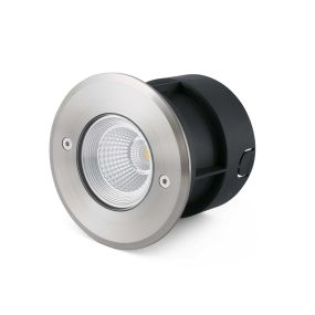Faro Suria-3 - ronde grondspot voor buiten - Ø 120 mm, Ø 100 mm inbouwmaat - 3W LED incl. - IP67 - satijn inox - 60 graden