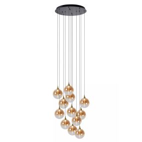 Lucide Gisela - hanglamp - Ø 61 x 326 cm - 12 x 3,6W  dimbare LED incl. - amber
