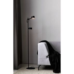 Nordlux Clyde - staanlamp - 138 cm - 3 stappen dimmer - 2 x 5,5W LED incl. - zwart