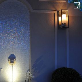 Authentage Bellefeu Vitrine Outdoor Wall - buitenwandverlichting - 17 x 17 x 43 cm - 2,4W dimbare LED incl. - IP43 - brons