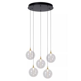 Lucide Gisela - hanglamp - Ø 48 x 150 cm - 5 x 3,8W  dimbare LED incl. - transparant