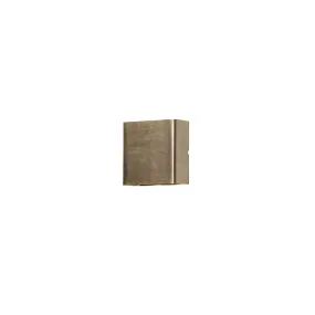 Konstsmide Chieri Square - buiten wandlamp - 11 x 6 x 11 cm - 4W LED incl. - IP54 - messing