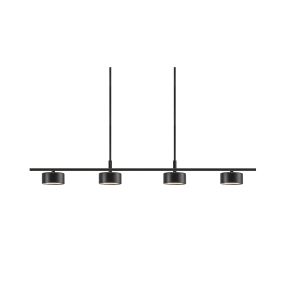 Nordlux Clyde - hanglamp - 115 x 8,5 x 209,3 cm - 3 stappen dimmer - 4 x 5W LED incl. - zwart